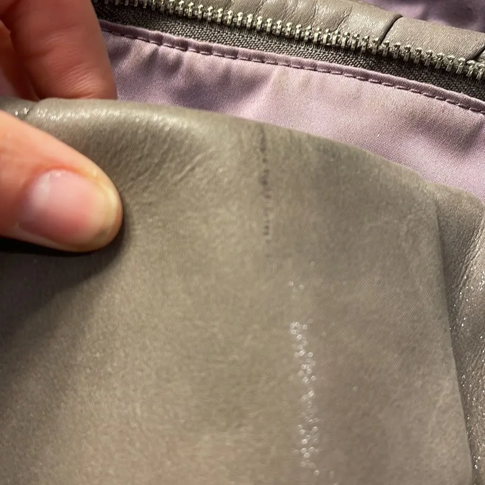 Coach Sophia grey pleated leather satchel